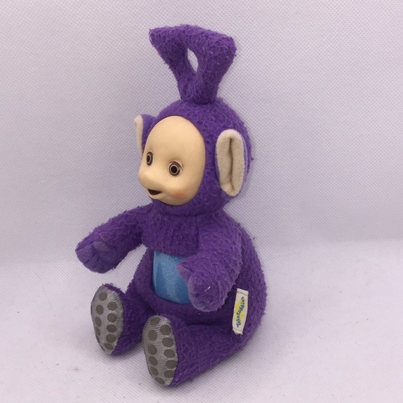 Vintage Teletubbies 6” Tinky Winky Stuffed Doll Beanie Purple 1990's - Picture 9 of 11